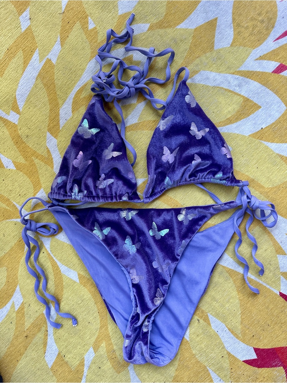 Lucy in the Sky Lavender Velvet Bikini